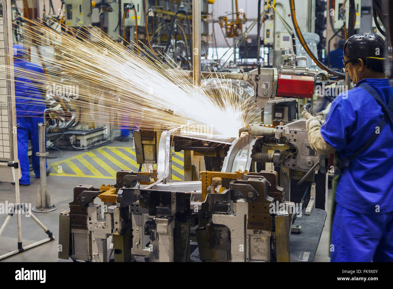 Autobus e camion linea di assemblaggio di latino-americano Foto Stock