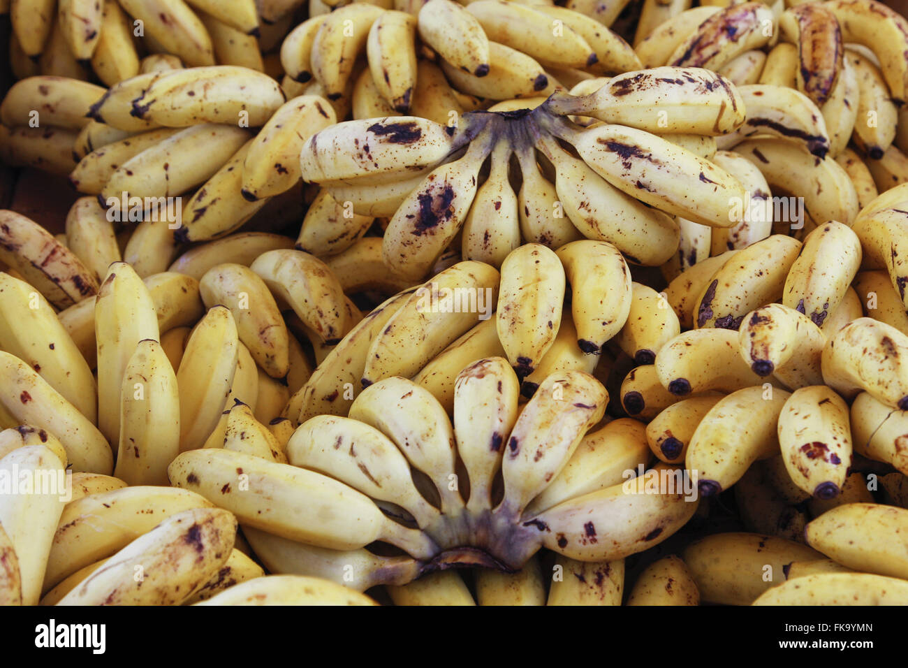 La vendita delle banane sul marciapiede shopping centre Foto Stock