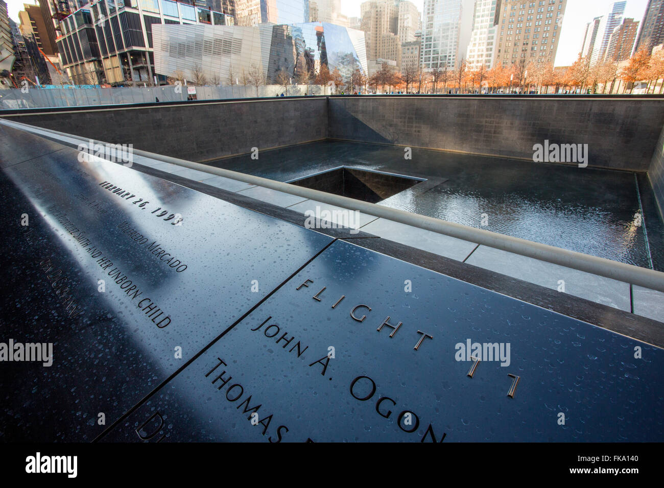 Ground Zero Memorial nella città di New York Foto Stock