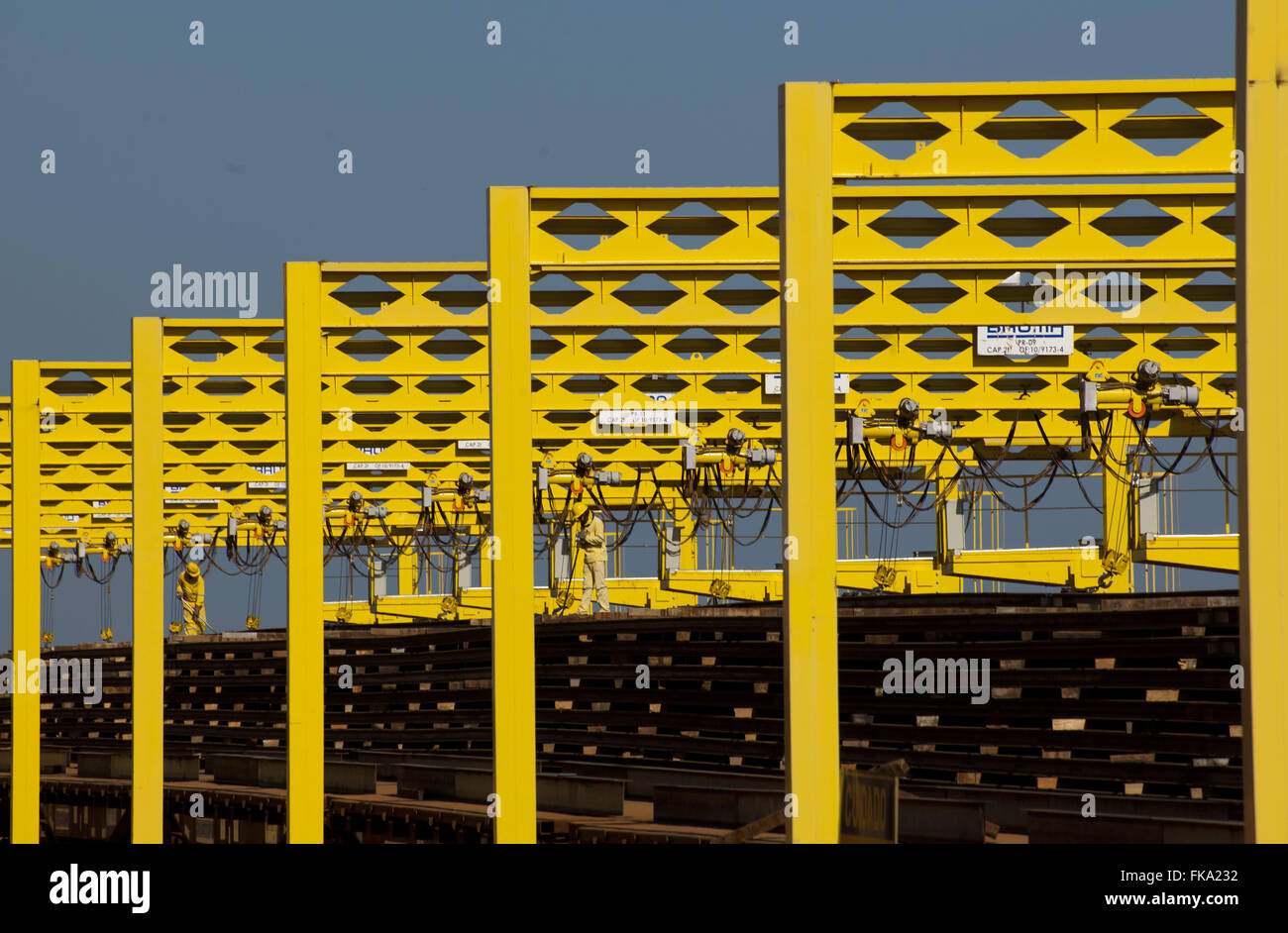 Patio guide per la costruzione della ferrovia Transnordestina Foto Stock