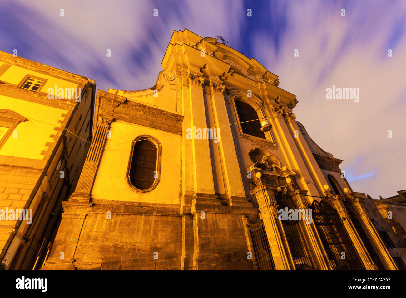 Chiesa di Napoli a sunrise Foto Stock