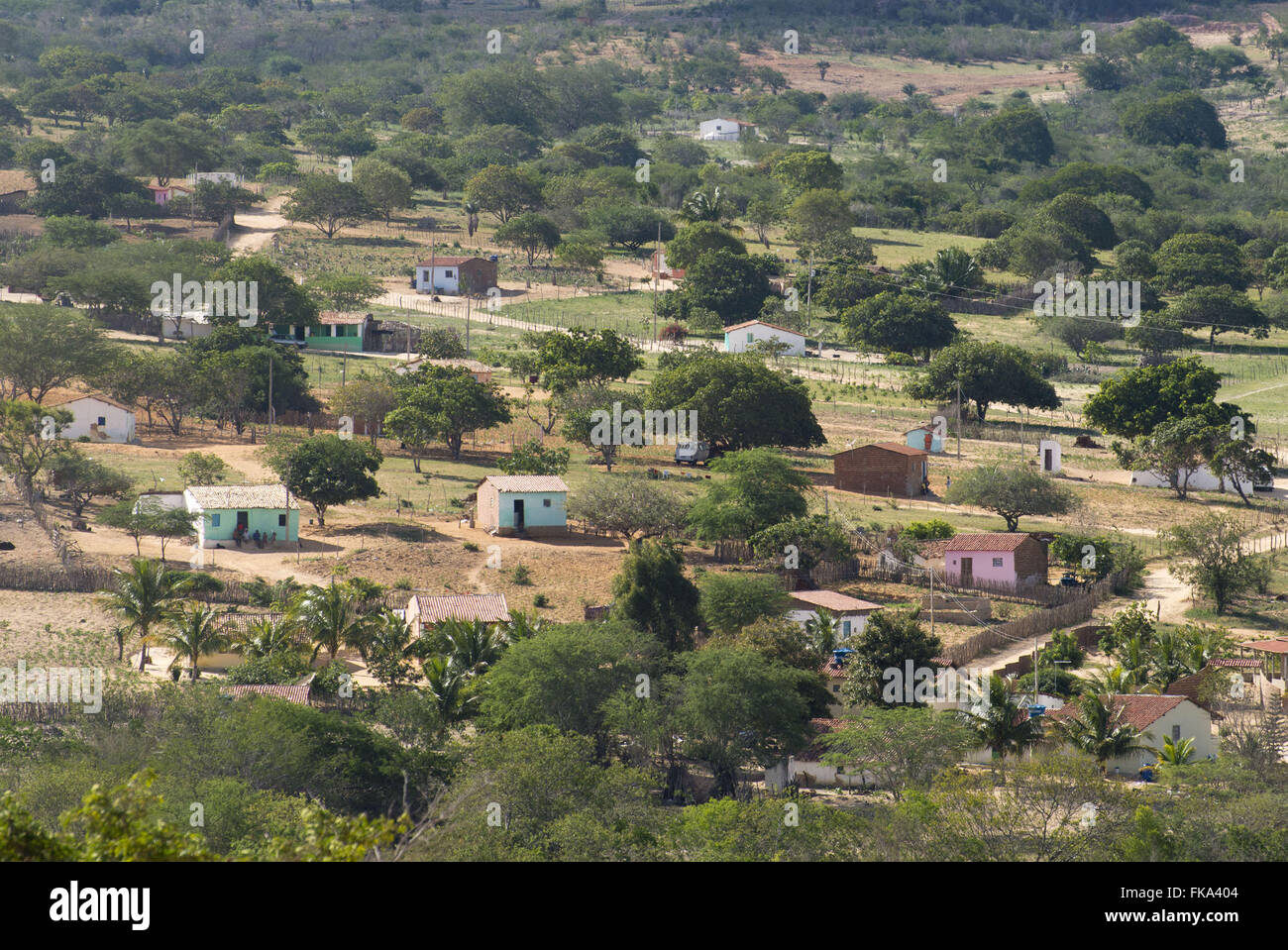 Villaggio o comunità Caldeirao sulla terra Kapinawá indigeni Foto Stock