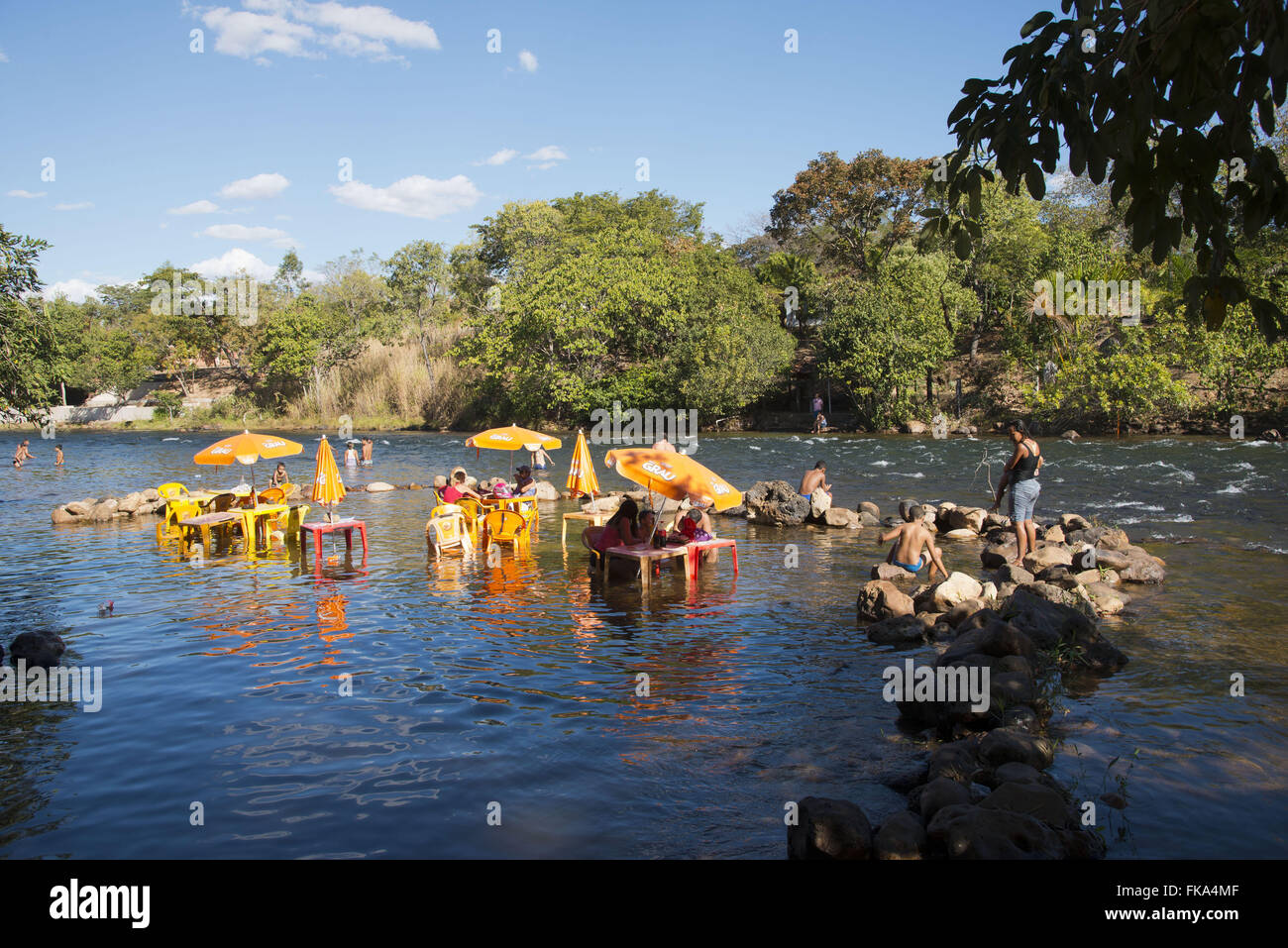 Onda di fiume - utilizzato per i residenti della regione occidentale di Bahia tempo libero Foto Stock