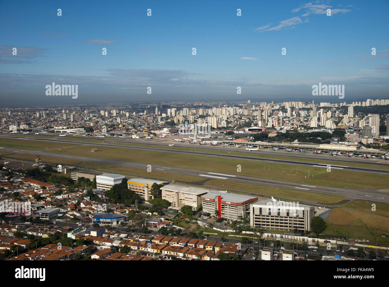 Vista aerea di Sao Paulo / Aeroporto di Congonhas Foto Stock