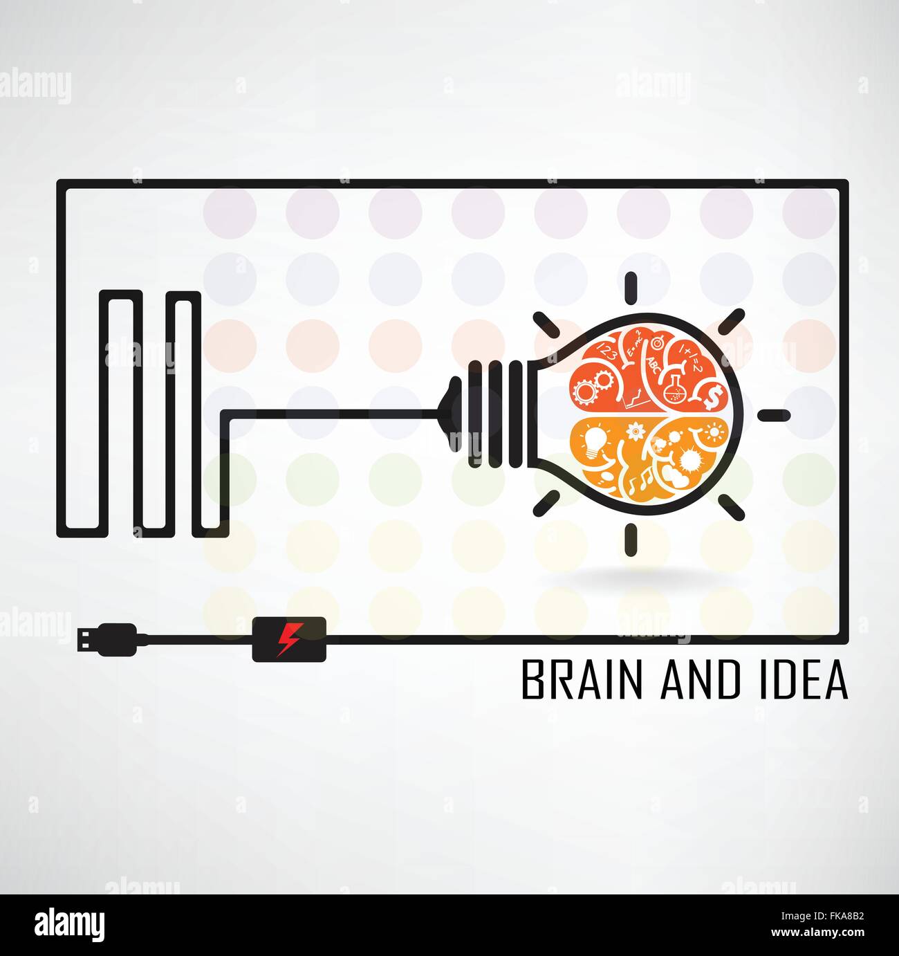 Cervello creativo Idea concept design di sfondo per creare poster flyer brochure coperchio ,azienda dea ,abstract background.illustra vettore Illustrazione Vettoriale