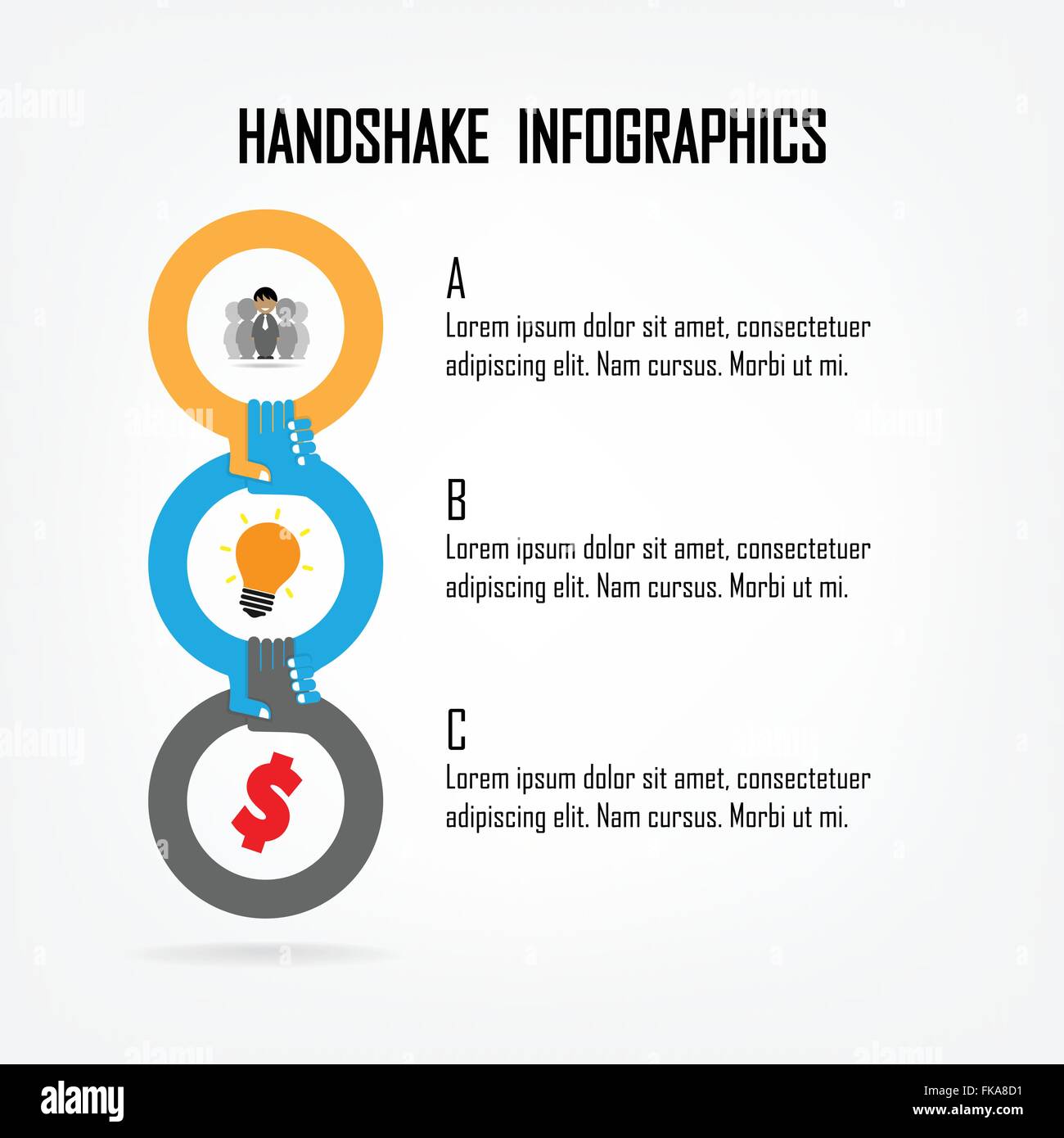 Handshake segno astratto vettore modello di progettazione. Business concetto creativo. Trattare, contratto, team, cooperazione icona di simbolo Illustrazione Vettoriale