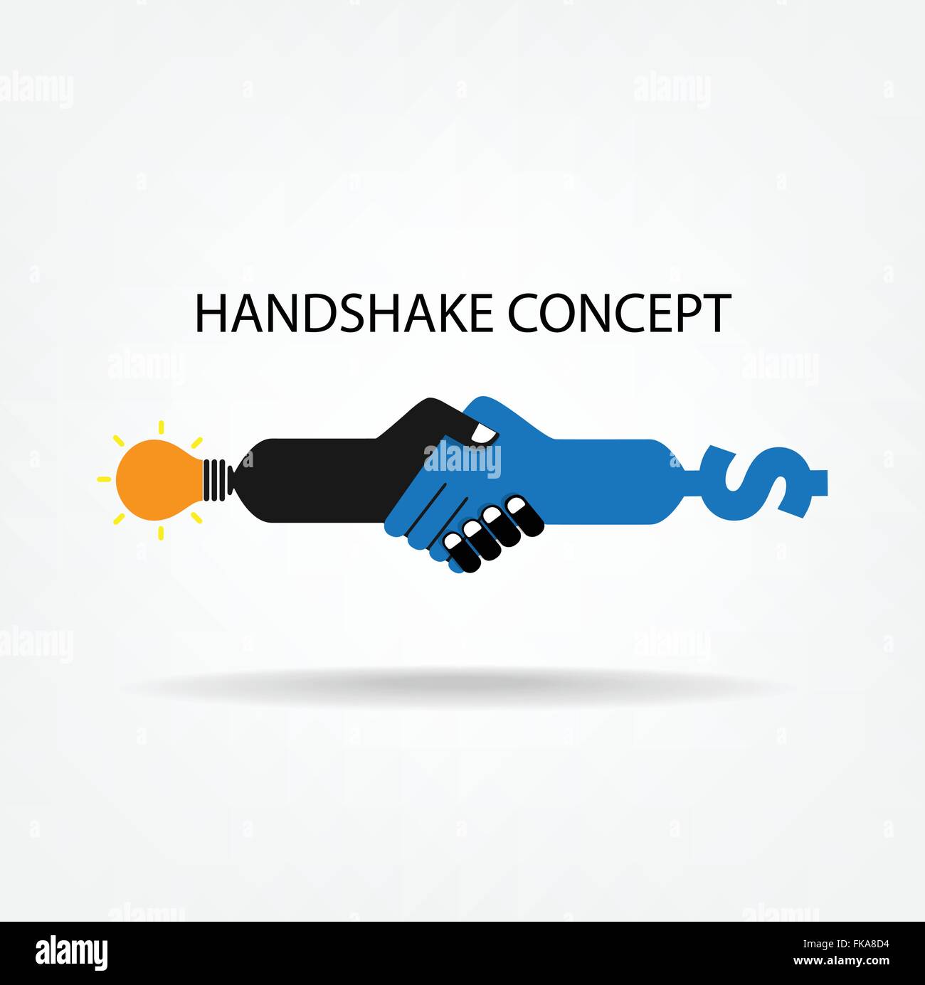 Handshake segno astratto vettore modello di progettazione. Business concetto creativo. Trattare, contratto, team, cooperazione icona di simbolo Illustrazione Vettoriale