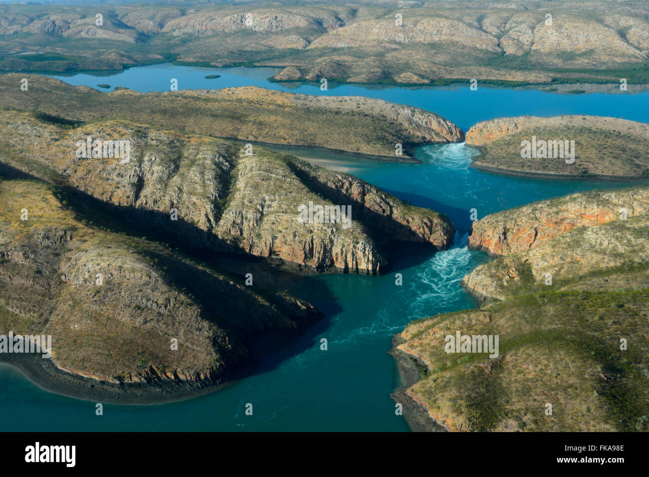 Vista aerea del cade orizzontale, regione di Kimberley, Australia occidentale, Australia Foto Stock