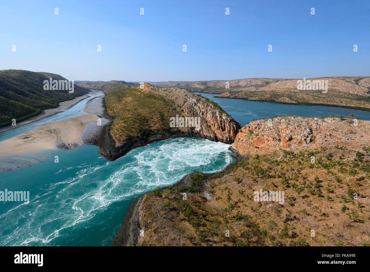 Vista aerea del cade orizzontale, regione di Kimberley, Australia occidentale, Australia Foto Stock