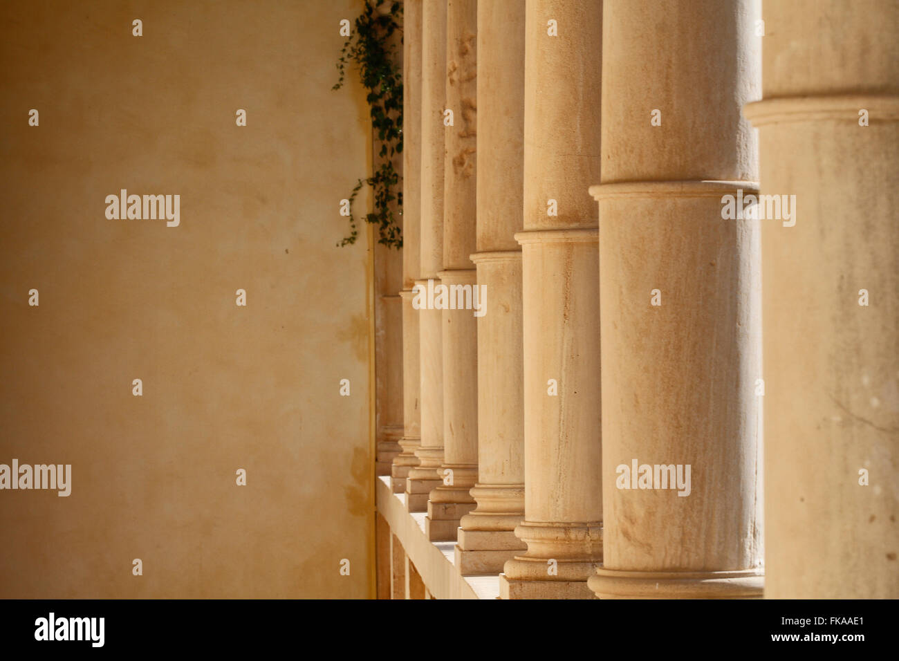 Balcone con colonne Foto Stock