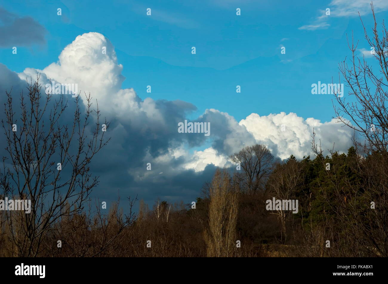 Il Monte Vitosha al crepuscolo tempestoso giorno in inverno, Bulgaria Foto Stock