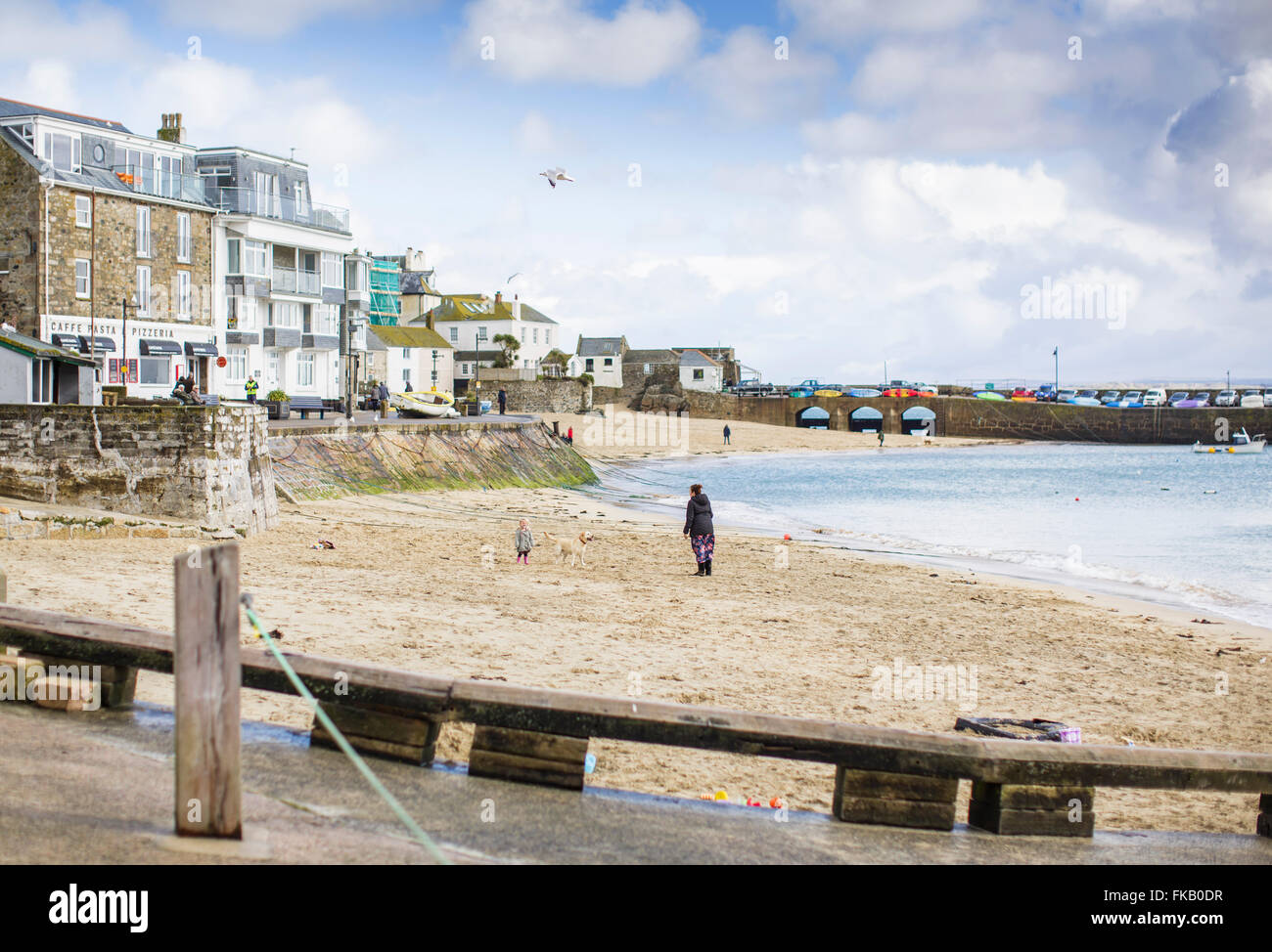 Vista generale di St Ives in Cornovaglia su una mattina di primavera. Foto Stock