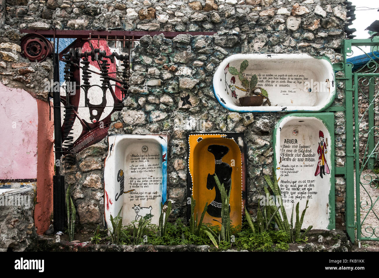 Cuba, La Habana, artista di strada di Foto Stock