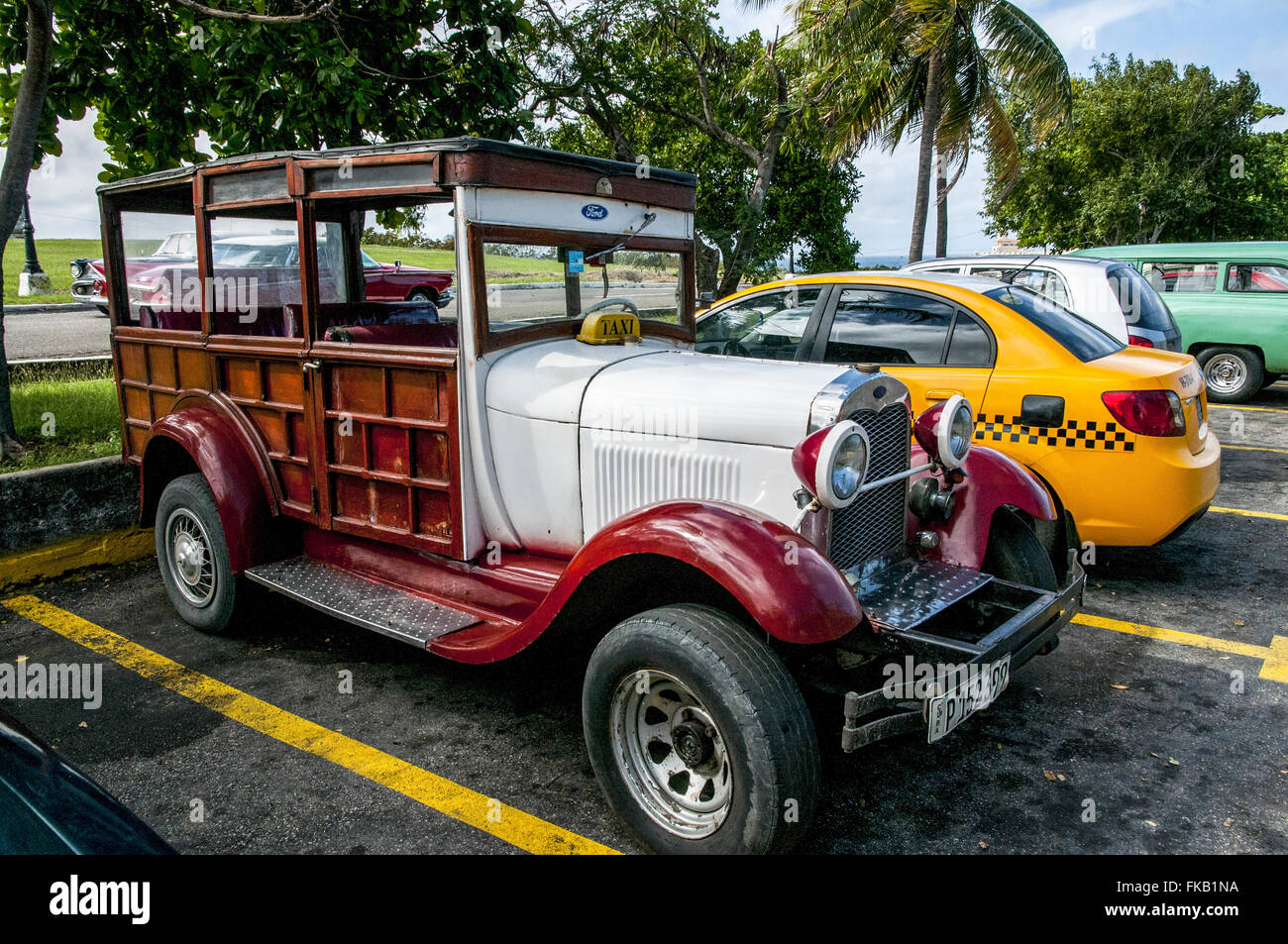 Cuba, La Habana, auto d'Epoca Foto Stock