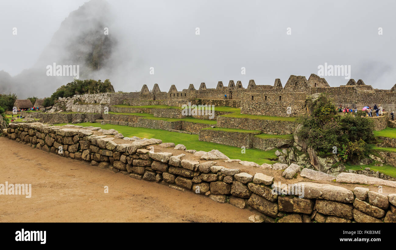 Il Perù, Cuzco, antiche rovine di Machu Picchu Foto Stock