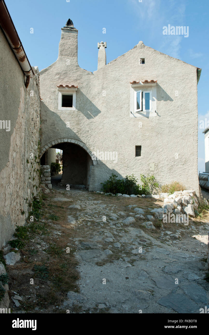 Kroatien, Insel Cres, Lubenice, Dorfhaus. Foto Stock