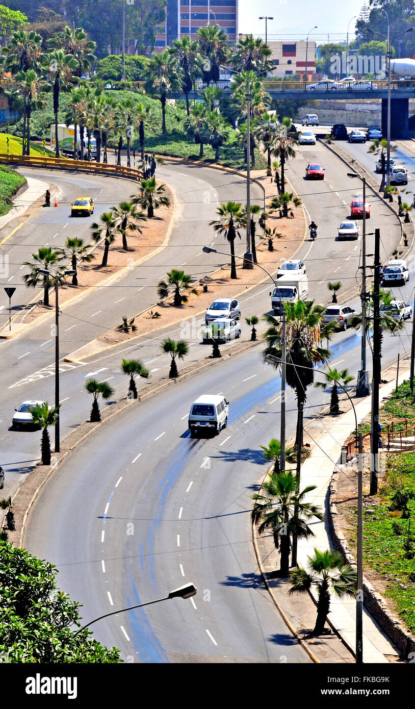 Scena stradale Miraflores Lima Peru Foto Stock