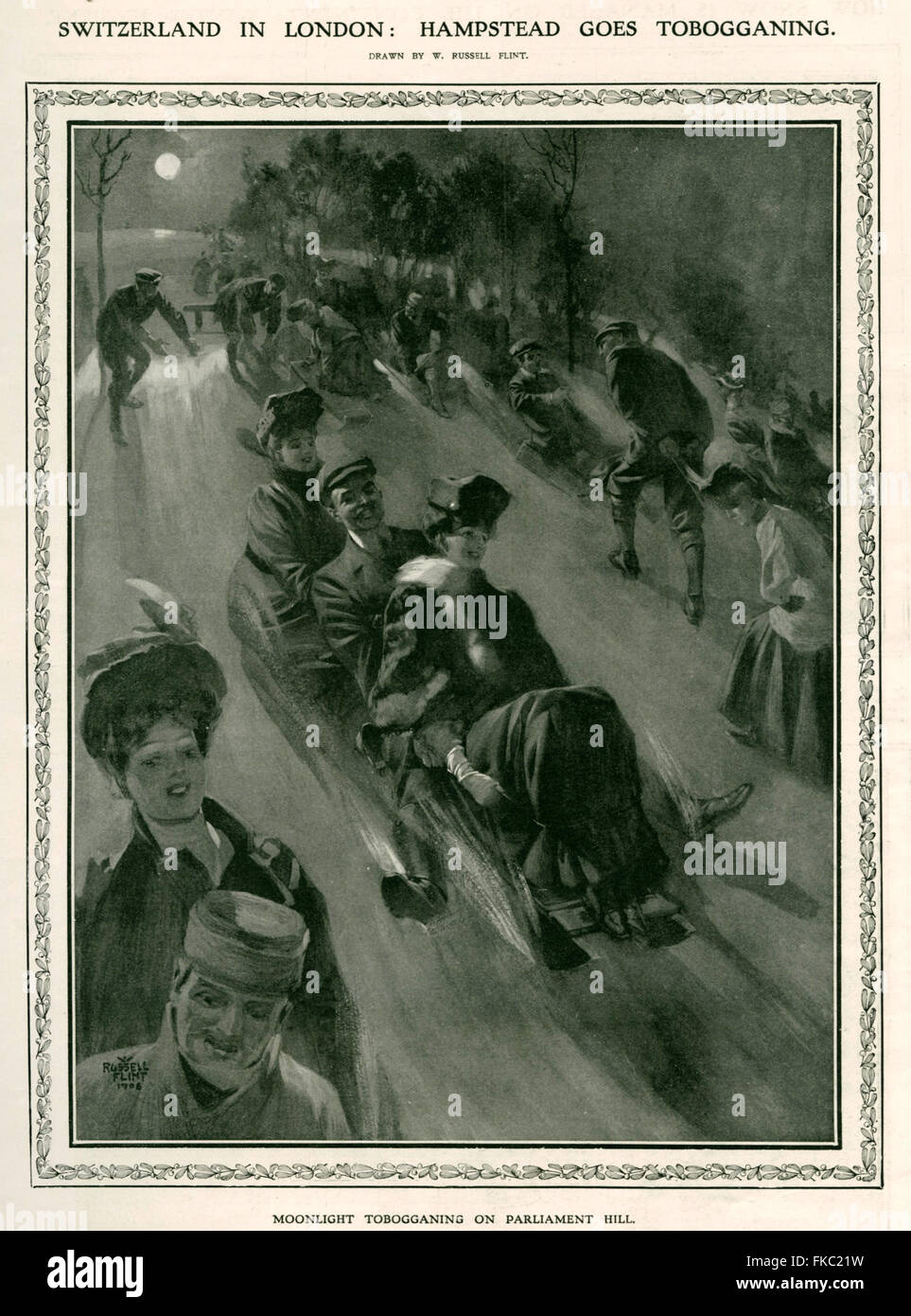 1900S UK Illustrated London News piastra del magazzino Foto Stock