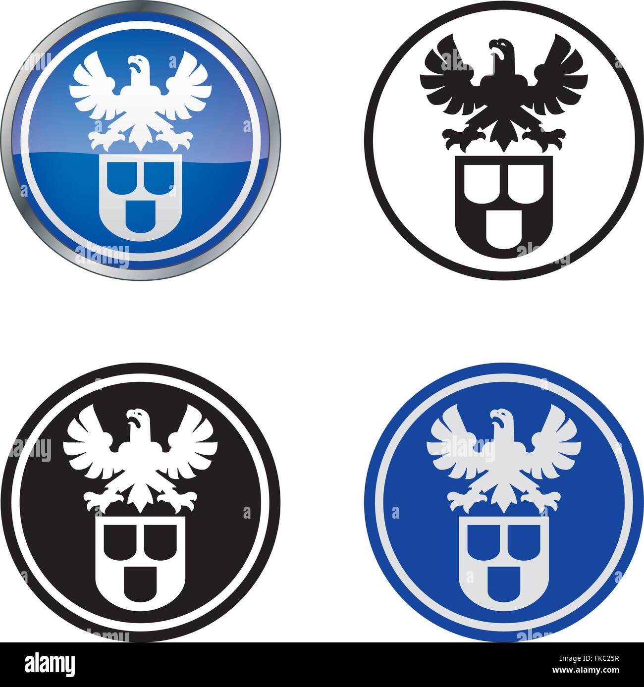 Pittore tradizionale's Guild simbolo del vettore, quattro varianti Illustrazione Vettoriale