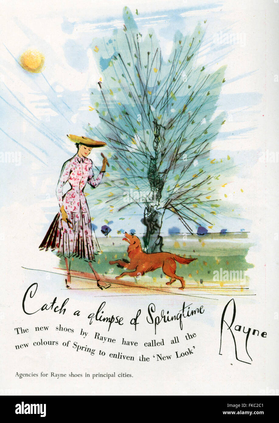 1940S UK Rayne Magazine annuncio pubblicitario Foto Stock