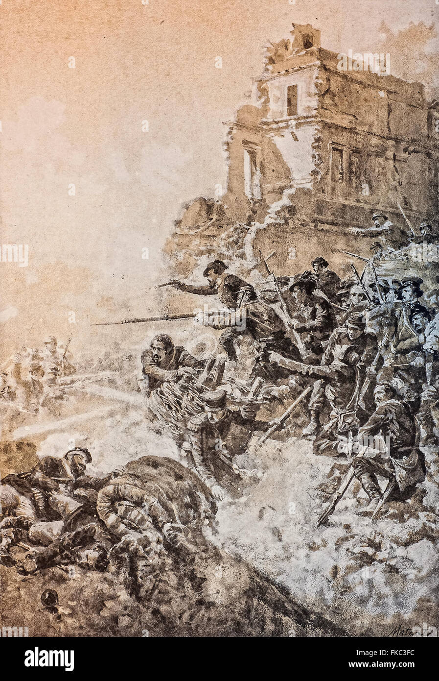 Risorgimento assedio di Roma difesa Vascello Giugno 3, 1849 Foto Stock
