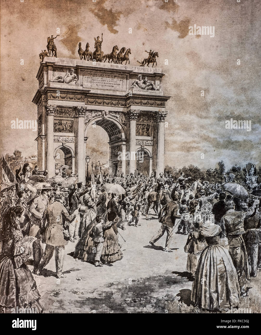 Risorgimento Italiano entrata di Vittorio Emanuele II e di Napoleone III Giugno 8, 1859 Foto Stock Risorgimento Italiano entrata di Vittorio Emanuele II e di Napoleone III Giugno 8, 1859 Foto Stock