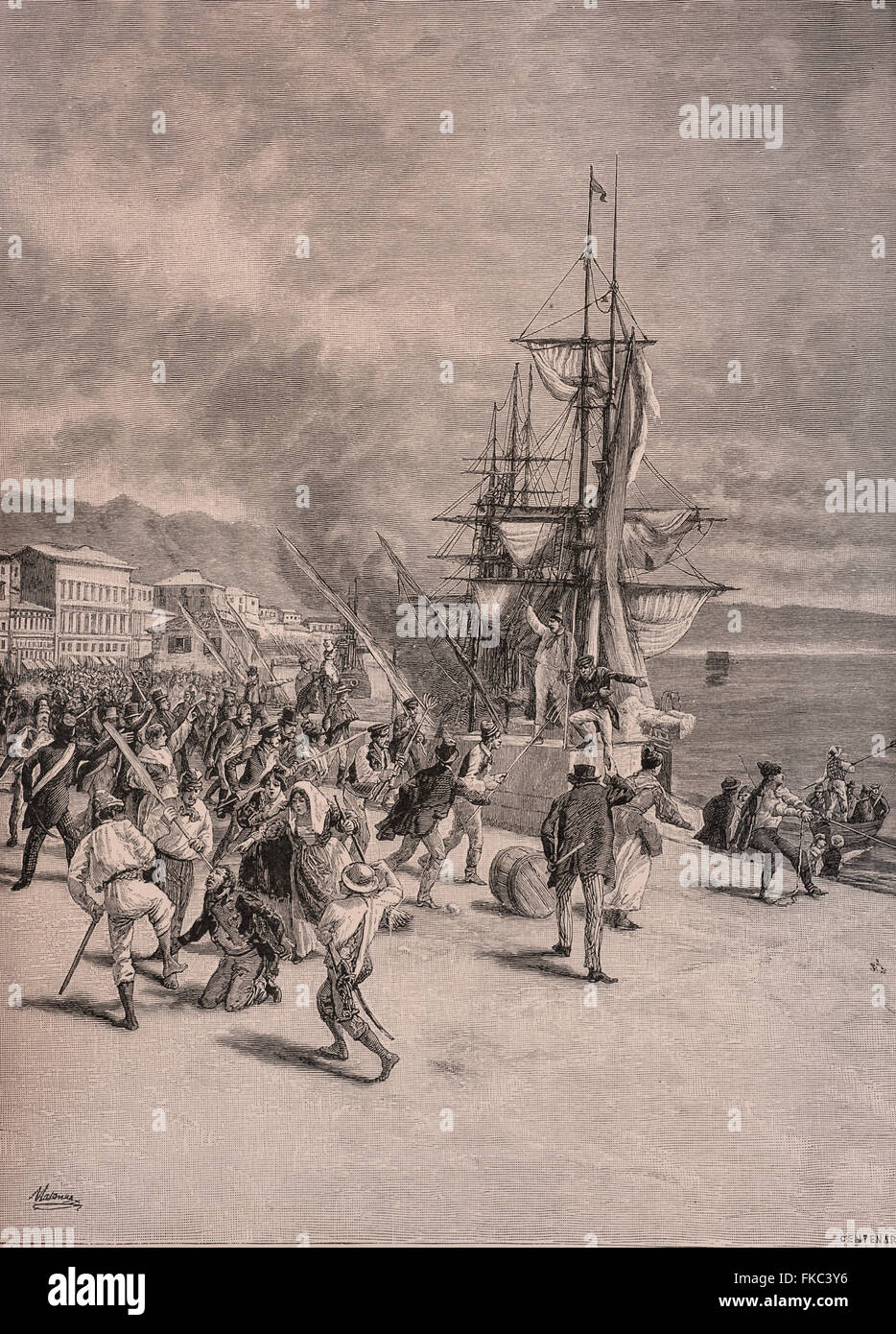 Risorgimento Italiano Messina Rivoluzione, il tempo del colera 1837 Foto Stock