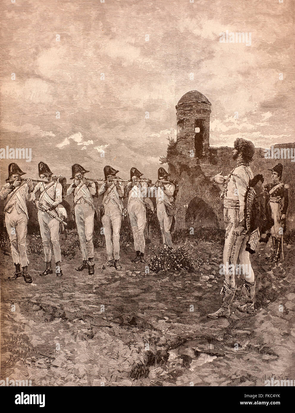 Risorgimento italiano Ottobre 13, 1815 - Riprese di Gioacchino Murat Foto Stock