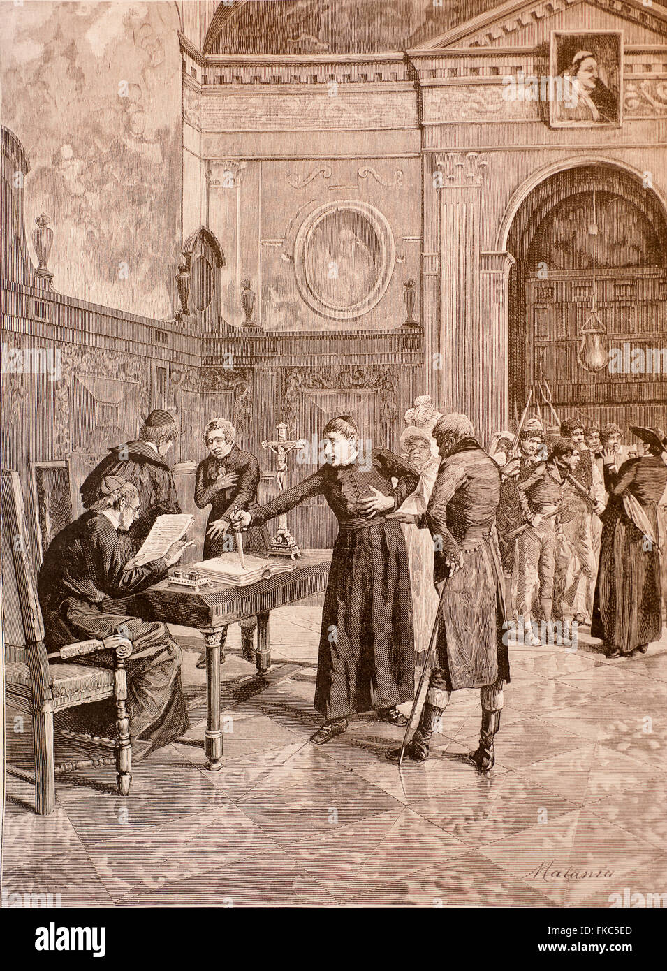 Risorgimento italiano il giuramento di Sanfedists 1829 Foto Stock
