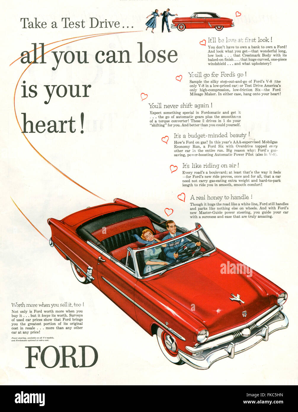 Anni Cinquanta USA Ford Magazine annuncio pubblicitario Foto Stock