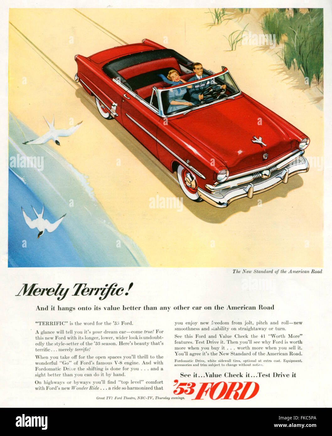 Anni Cinquanta USA Ford Magazine annuncio pubblicitario Foto Stock