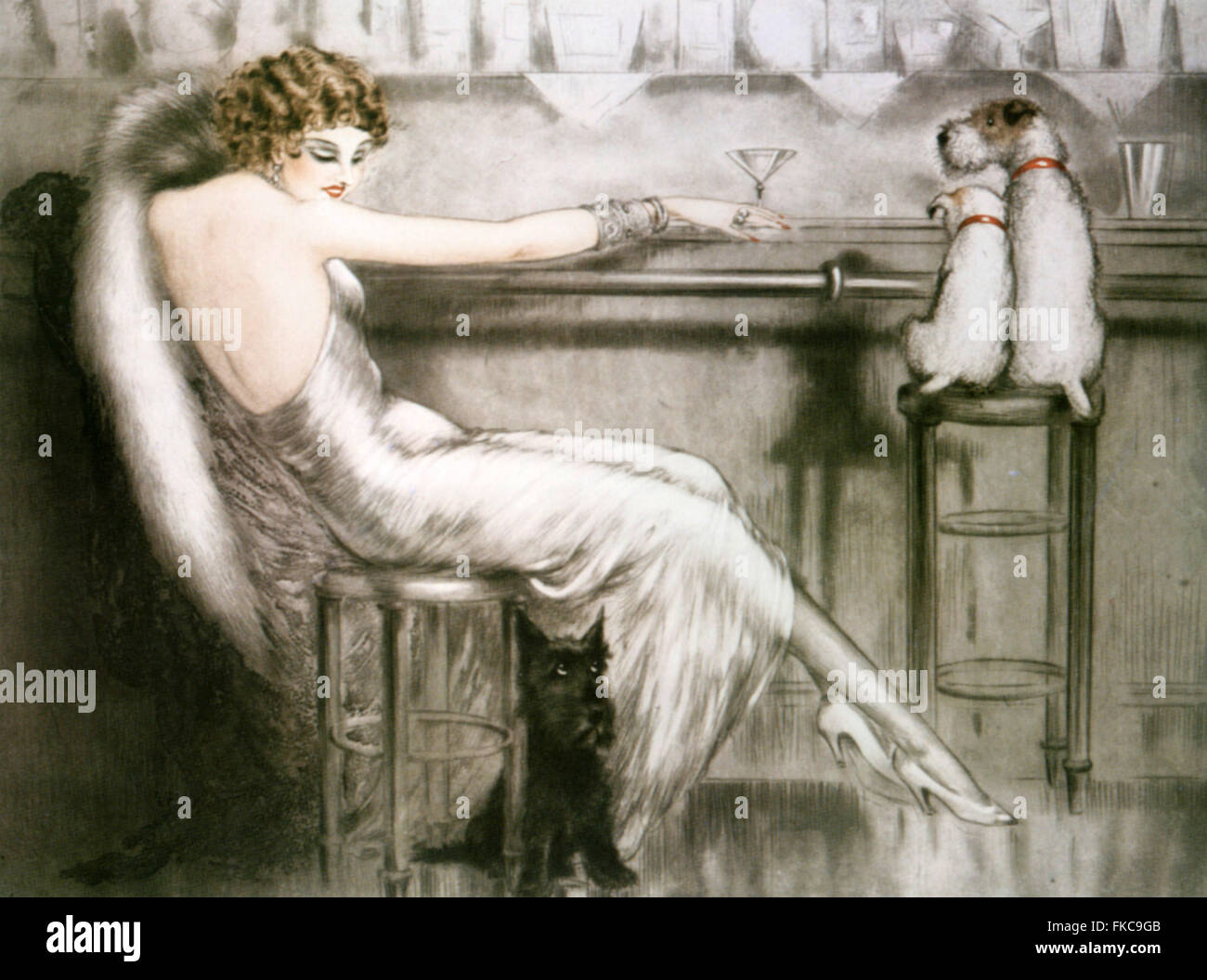 1930s Francia illustrazioni Prenota piastra Foto Stock