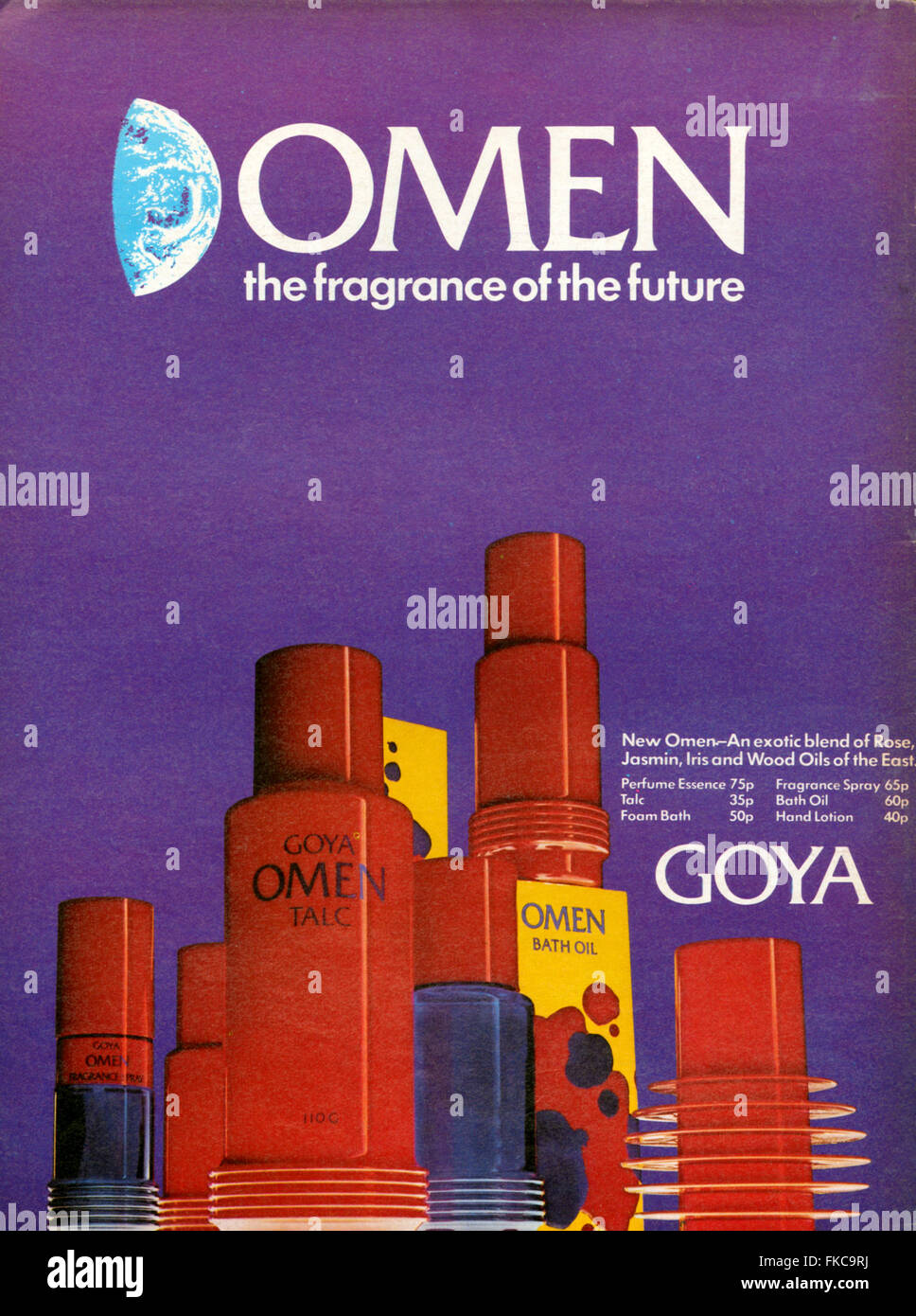 1970S UK Goya Magazine annuncio pubblicitario Foto Stock