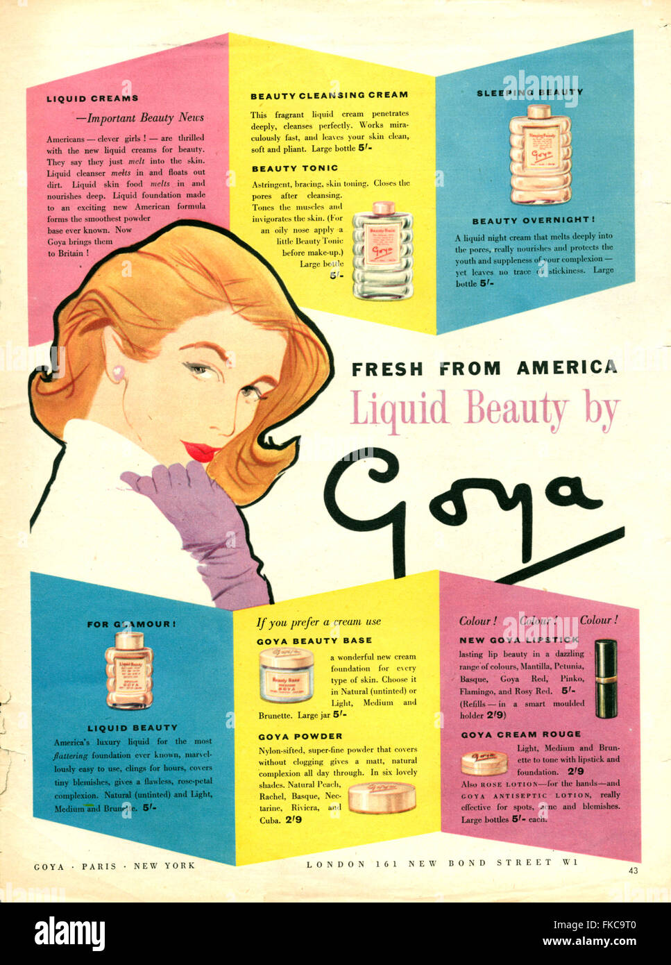 1950S UK Goya Magazine annuncio pubblicitario Foto Stock