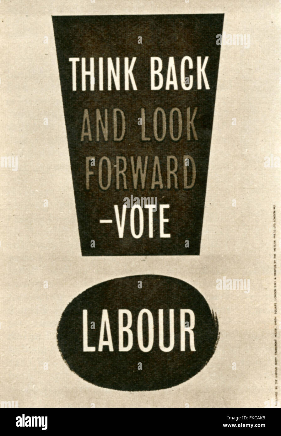 1950S UK Il Partito laburista Poster Foto Stock