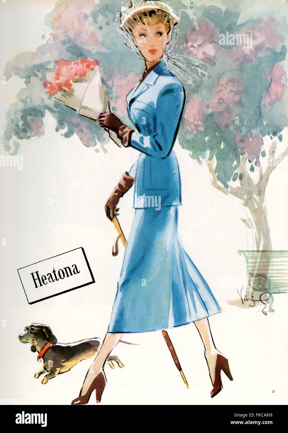 1940S UK Heatona Magazine annuncio pubblicitario Foto Stock