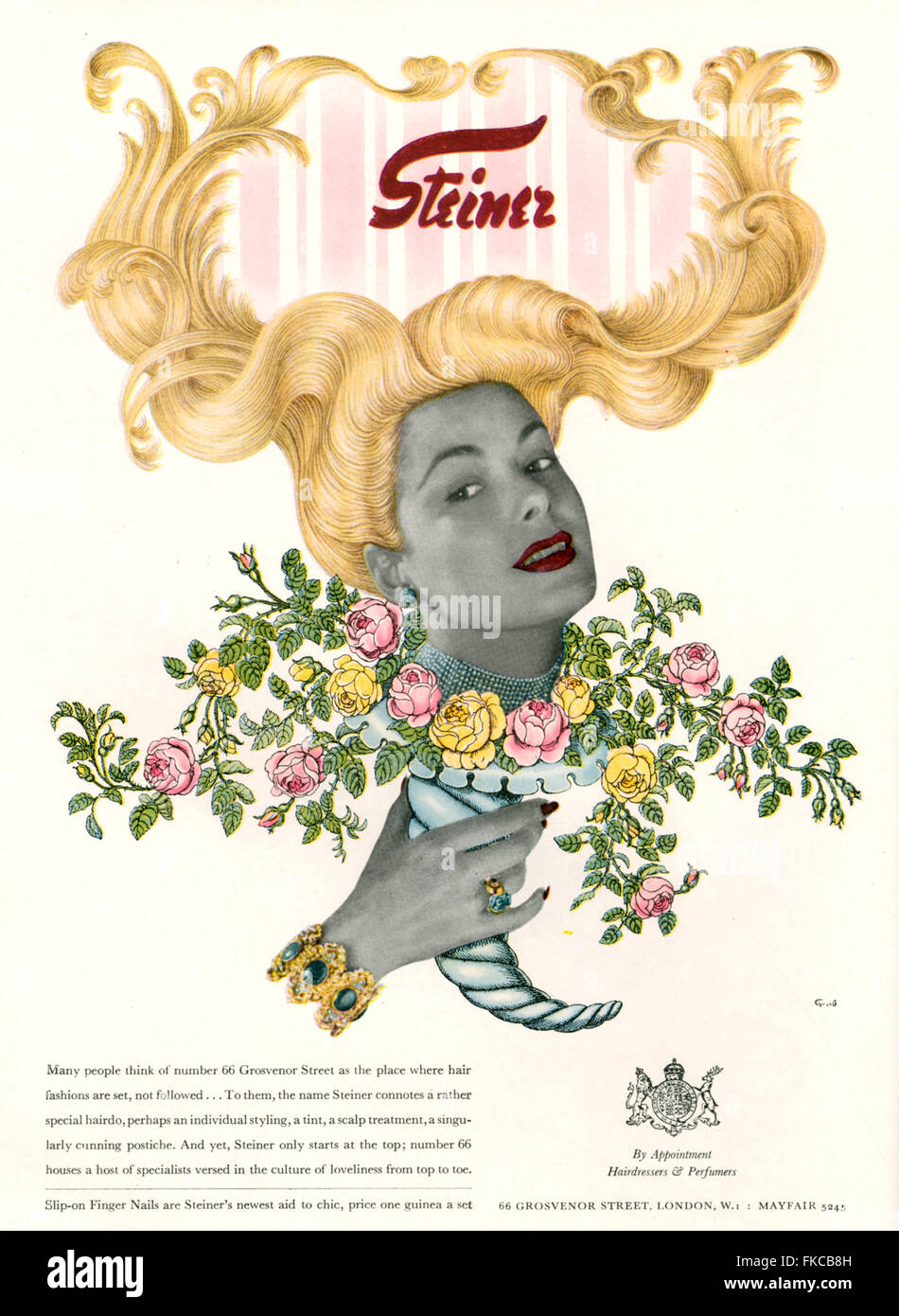 1940S UK Steiner Magazine annuncio pubblicitario Foto Stock
