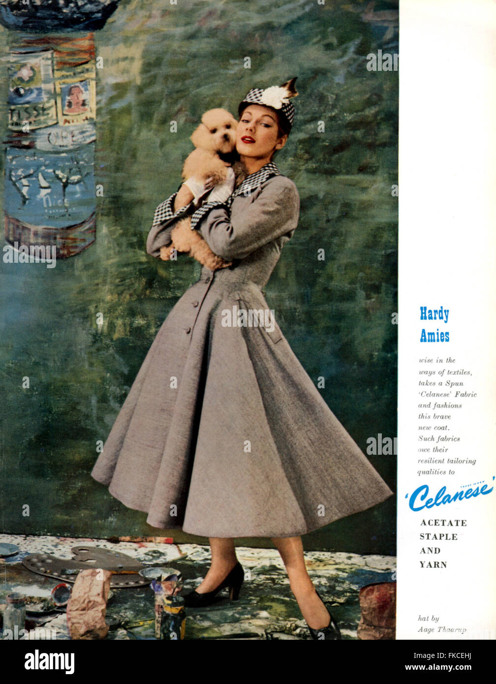 1950S UK Celenese Magazine annuncio pubblicitario Foto Stock