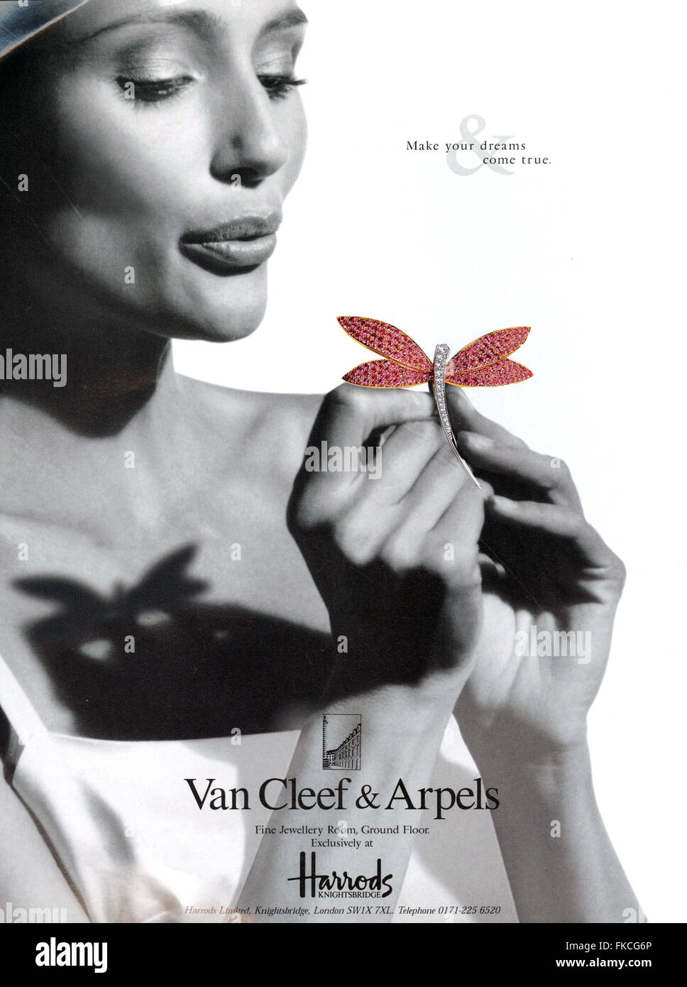 1990S UK Van Cleef & Arpels Magazine annuncio pubblicitario Foto Stock