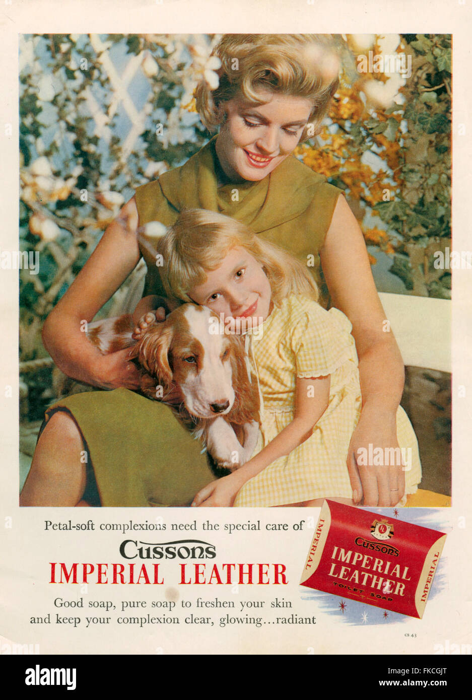 1960S UK Imperial rivista in pelle annuncio Foto Stock