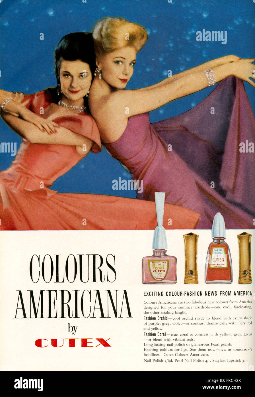 1960S UK Cutex Magazine annuncio pubblicitario Foto Stock
