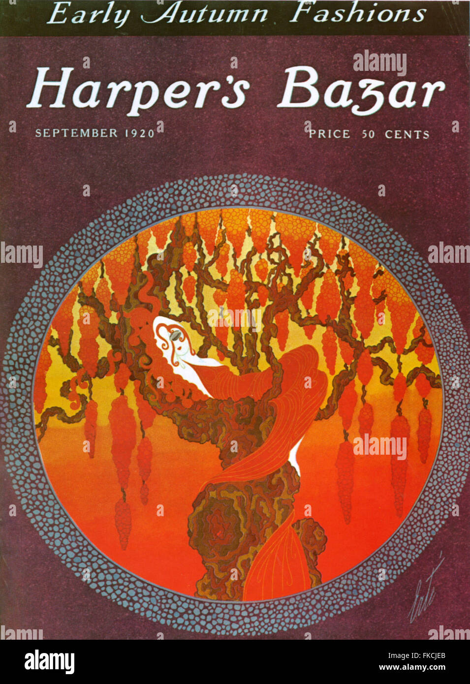 1920S UK Harper's Bazaar Magazine Cover Foto Stock