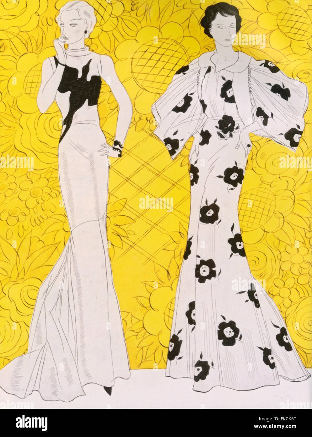 1930S UK Harper's Bazaar piastra del magazzino Foto Stock