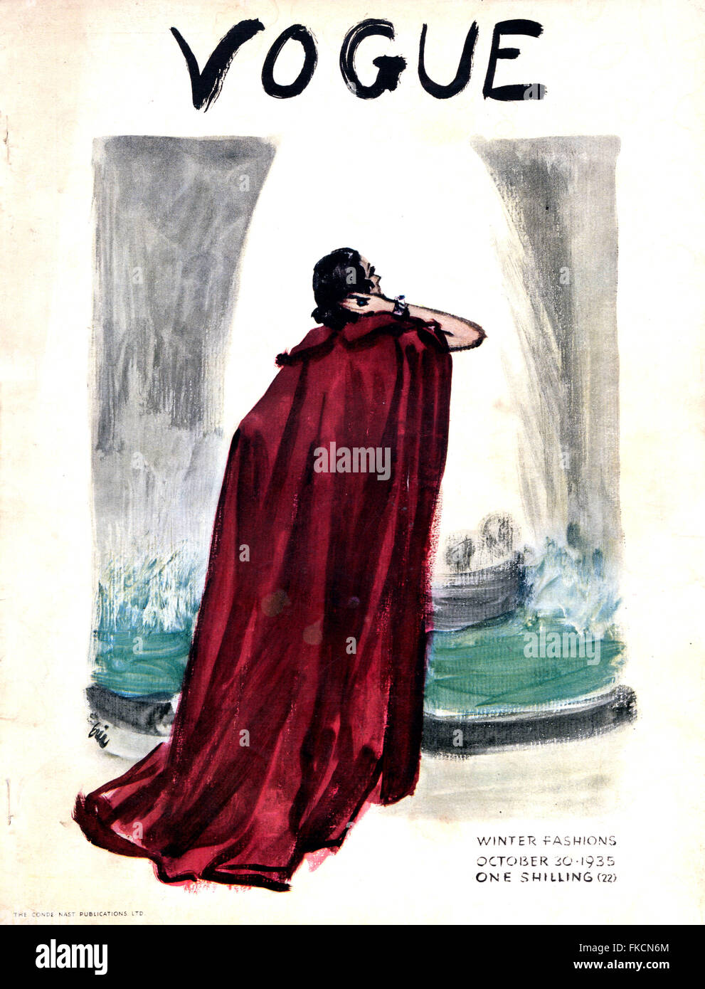 1930S UK rivista Vogue Cover Foto Stock