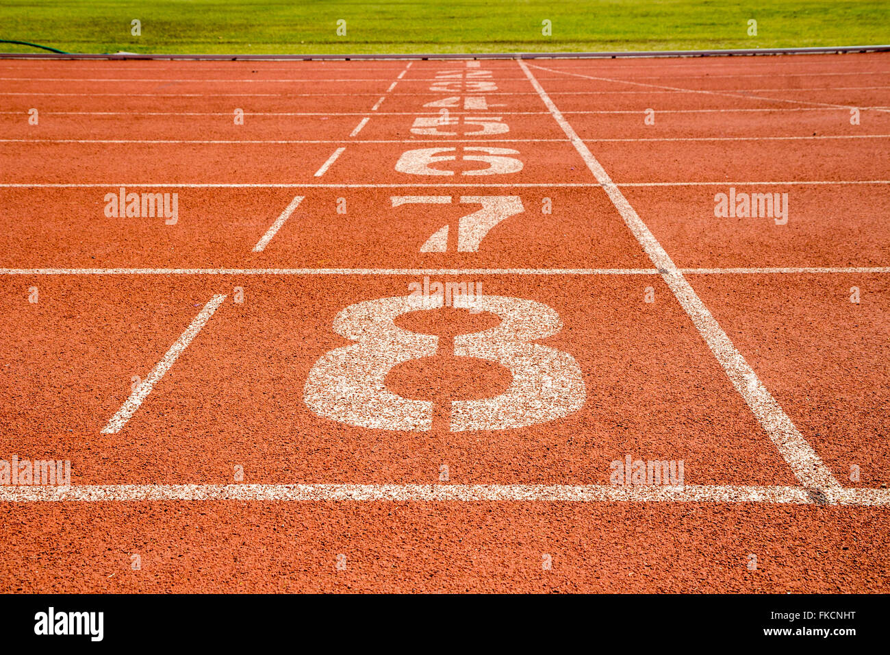 Via di corsa con il numero Foto Stock