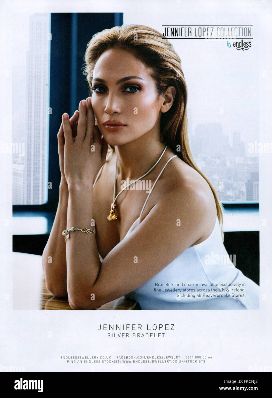 2010S UK Jennifer Lopez Magazine annuncio pubblicitario Foto Stock