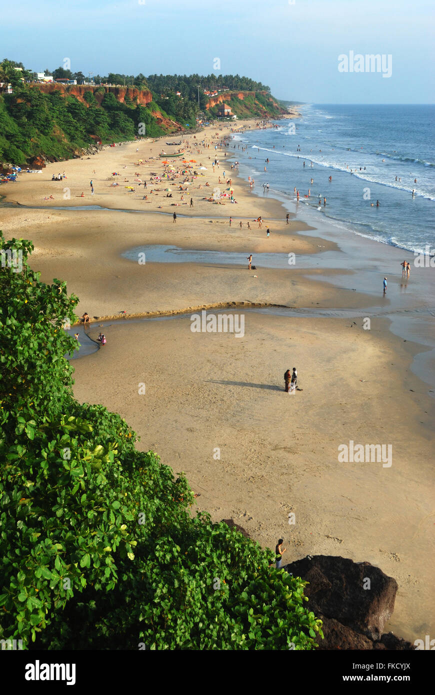 Varkala Beach o papanasam spiaggia a Kerala, India Foto Stock