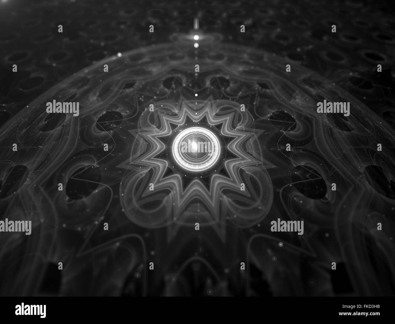 3d Mandala frattali mappa di intensità, generato dal computer effetto astratto, è possibile sovrapporre o sullo schermo la vostra immagine Foto Stock