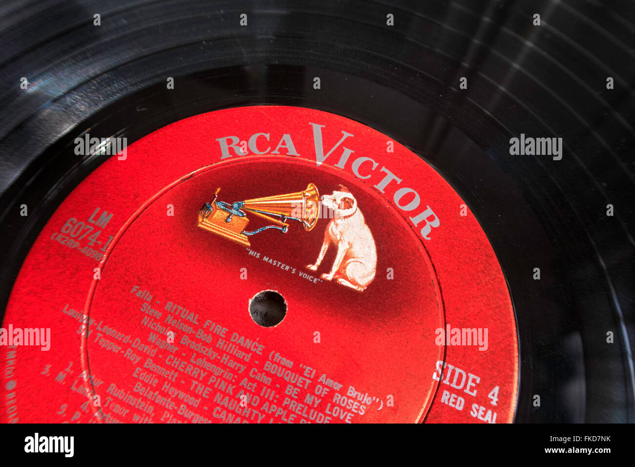 Vintage RCA Victor Vinyl etichetta discografica Foto Stock