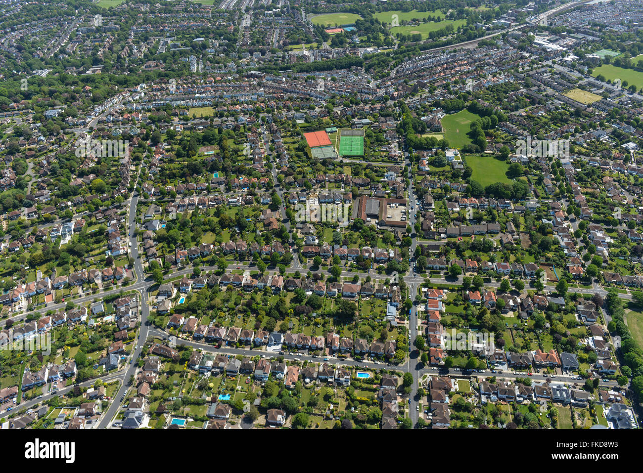 Una veduta aerea della zona Withdean di Brighton, East Sussex Foto Stock